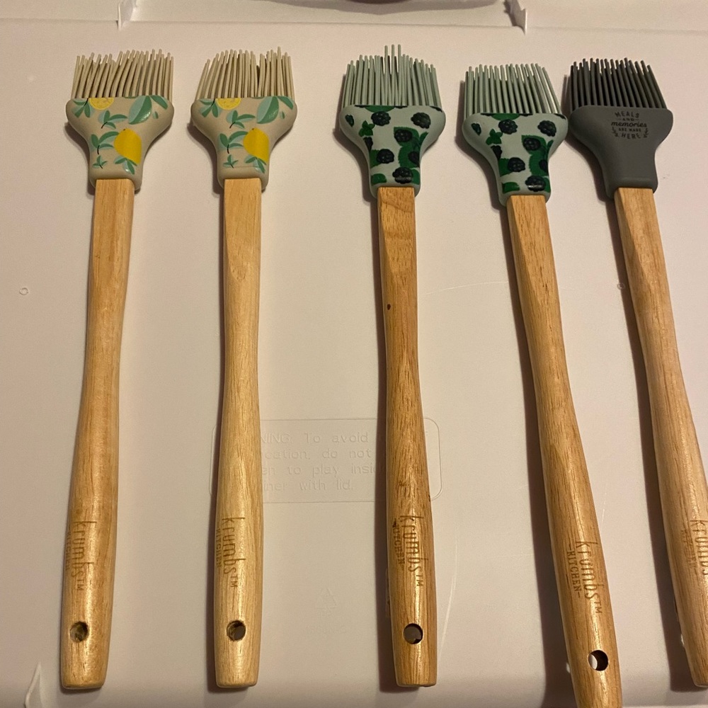 NEW Krumbs Kitchen Collection Wooden Handle Whisk- Lemon